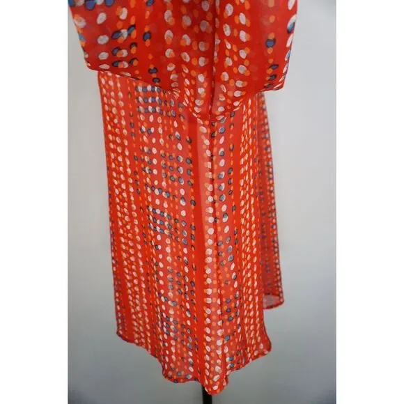 Old Navy Women’s Sheer Red Polka Dot Blouse - Size L - Picture 7 of 15